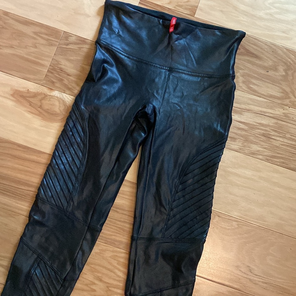 Spanx Leggings Black Shapewear Faux Leather High Waist small